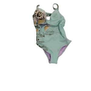 Save the Queen Womens Printed Racerback One Piece Swimsuit Sz 6